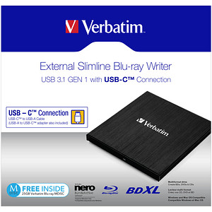 0023942438892 - 43889 Laufwerke -DVD-R RW- extern Slimline Blu-ray Writer USB 31 GEN 1 USB-C        43889 43889 0023942438892