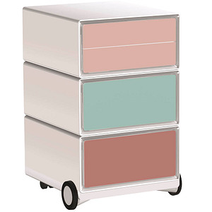 PAPERFLOW easyBox Colour Rollcontainer weiß, bunt 61563 4 Auszüge 39,0 x 43,6 x 64,2 cm