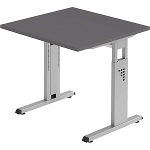 4032062323878 - Schreibtisch VOS08 G S manuell höhenverstellbar 65-85cm (H) 80x80cm (BxT) quadratisch graphit silber 4032062323878 Hammer 4032062323878 - Schreibtisch VOS08 G S manuell höhenverstellbar 65-85cm (H) 80x80cm (BxT) quadratisch graphit silber 4032062323878 Hammer