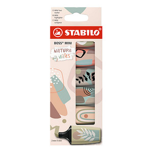 STABILO BOSS MINI Naturevibes Textmarker farbsortiert, 6 St.