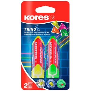 Kores® Radiergummis für Bleistifte Triangularer farbsortiert, 2 St.