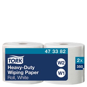 TORK Putztuchrollen Premium W1/ W2 1-lagig weiß, 350 Blätter, 2 Rollen