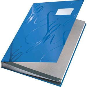 4002432399079 - Unterschriftenmappe Design 5745 A4 Kunststoff blau mit Einsteckschild 18 Fächer 4002432399079 Leitz