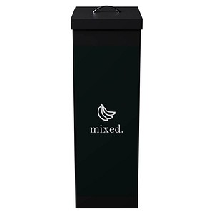 3660141280104 - Wertstoffsammler Paperflow Volumen 60 l für Restmüll mit abnehmbarem Deckel & Piktogramm erweiterbar L 363 x B 263 x H 760 mm Polystyrol schwarz-schwarz