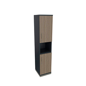 4260429769599 - Regalschrank Sidney 4260429769599 lavagrau eiche natur 4 Fachböden 400 cm 442 cm