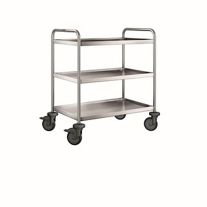 4048866608967 - BPRO BLANCO Edelstahl-Servierwagen mit 3 Etagen 120 kg Traglast LxBxH 900 x 600 x 950 mm 4048866608967 - BPRO BLANCO Edelstahl-Servierwagen mit 3 Etagen 120 kg Traglast LxBxH 900 x 600 x 950 mm
