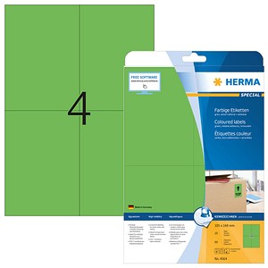 4008705045643 - HERMA Farbige Etiketten 4564 Grün Rechteckig 105 x 148 mm 20 Blatt à 4 Etikett 4008705045643 - HERMA Farbige Etiketten 4564 Grün Rechteckig 105 x 148 mm 20 Blatt à 4 Etikett