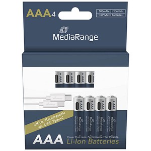 4260664875819 - 4 USB-Akkus mit Ladekabel Mignon AAA 500 mAh