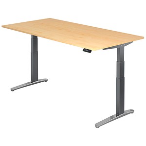Hammerbacher Sitz-Steh-Schreibtisch VXBHM, elektrisch höhenverstellbar, 129cm (H), 200x100cm (BxT), ahorn / graphit 4032062171127 Hammerbache 5 Stück