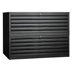 4260610840403 - Planschrank 111759 Stahl abschließbar 10 Schubladen A0 140 x 105 x 95 cm schwarz 4260610840403 Gürkan