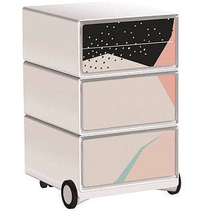 PAPERFLOW easyBox Colour Rollcontainer weiß, bunt 61029 4 Auszüge 39,0 x 43,6 x 64,2 cm