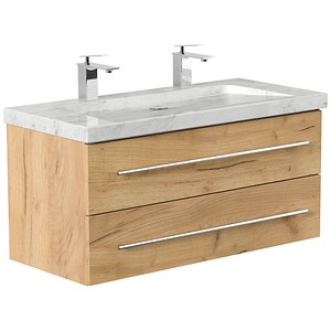 POSSEIK Waschbecken mit Unterschrank WHITE YAMO 100 eiche gold 100,0 x 45,0 x 50,0 cm