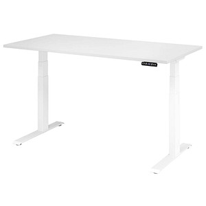 4032062191200 - HAMMERBACHER XDKB16 elektrisch höhenverstellbarer Schreibtisch weiß rechteckig C-Fuß-Gestell weiß 1600 x 800 cm
