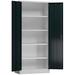 4061815855267 - Stahlschrank ClassiX X-530338 anthrazit lichtgrau 800 x 380 x 1800 cm aufgebaut  4061815855267 LÜLLMANN