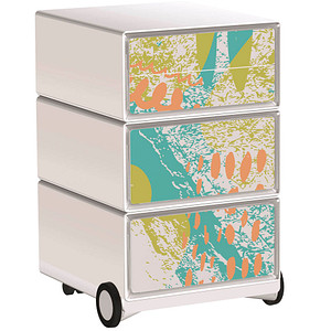 PAPERFLOW easyBox Colour Rollcontainer weiß, bunt 61077 4 Auszüge 39,0 x 43,6 x 64,2 cm