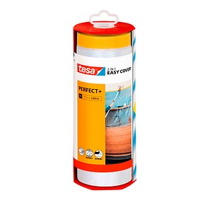 4063565092213 - tesa Easy Cover Perfect+ Dispenser XL - 2in1 Malerfolie mit Washi-Kreppband und Abroller - für saubere präzise Schnitte - mit Klingenabdeckung - 17