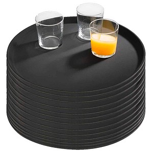 APS Tabletts NOSLIDE schwarz rund Ø 35,5 cm, 12 St.