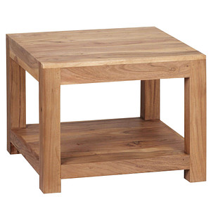 WOHNLING Couchtisch quadratisch Massivholz akazie 60,0 x 60,0 x 45,0 cm, 1 St.