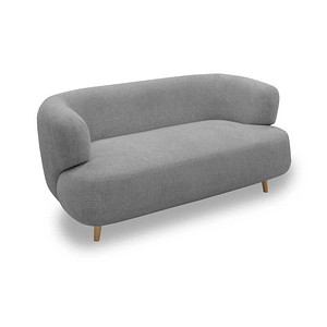 DOMO Collection 2-Sitzer Sofa grau eiche natur Stoff 160,0 x 86,0 x 73,0 cm, 1 St.