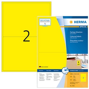 4008705045650 - HERMA Farbige Etiketten 4565 Gelb Rechteckig 199 x 143 mm 100 Blatt à 2 Etiketten 4008705045650 - HERMA Farbige Etiketten 4565 Gelb Rechteckig 199 x 143 mm 100 Blatt à 2 Etiketten