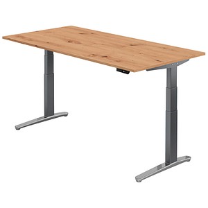 Hammerbacher Sitz-Steh-Schreibtisch VXBHM, elektrisch höhenverstellbar, 129cm (H), 200x100cm (BxT), asteiche / graphit 4032062192993 Hammerba 5 Stück