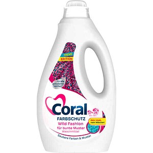 Coral FARBSCHUTZ Wild Fashion Waschmittel flüssig, 1,3 l