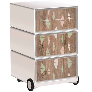 PAPERFLOW easyBox Colour Rollcontainer weiß, bunt 61579 4 Auszüge 39,0 x 43,6 x 64,2 cm
