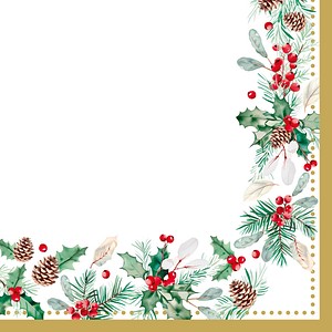 4002911339718 - Servietten Mistletoe and Pinecone 50 St 4002911339718 - Servietten Mistletoe and Pinecone 50 St