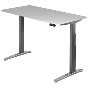 Hammerbacher Sitz-Steh-Schreibtisch VXBHM, elektrisch höhenverstellbar, 129cm (H), 160x80cm (BxT), grau / graphit 4032062171660 Hammerbacher 4 Stück