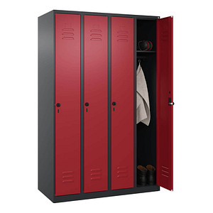 4068427429787 - Spind Classic Plus rubinrot schwarzgrau 080000-40 S10058 4 Schließfächer 1200 x 500 x 1850 cm 4068427429787 C+P-Möbel