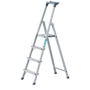 4003866441549 - Genietete Stehleiter eloxiert Scana s 4 Stufen - Zarges