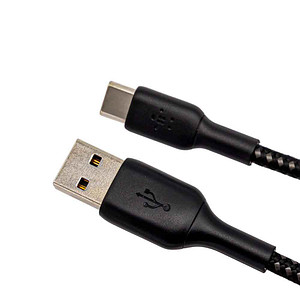 0745883788583 - schwarz  CAB002bt2MBK USB-C USB-A Kabel      2m ummantelt schwarz  CAB002bt2MBK CAB002bt2MBK 0745883788583