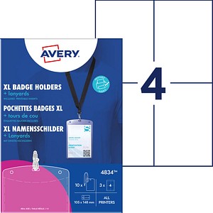 4004182062333 - AVZ 4834 - Namensschild 105x148 mm Lanyard mit Einsteckschilder 10 Stüc 4004182062333 - AVZ 4834 - Namensschild 105x148 mm Lanyard mit Einsteckschilder 10 Stüc