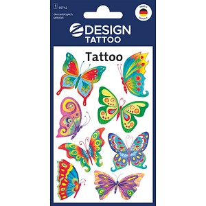 4004182567425 - 10 x Kids Tattoos Schmetterling 8 Motive bunt 1 Bogen 4004182567425 - 10 x Kids Tattoos Schmetterling 8 Motive bunt 1 Bogen