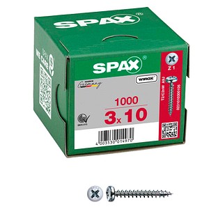 4003530014970 - Spax - Universalschraube 3 x 10 mm 1000 Stück Vollgewinde Halbrundkopf Kreuzschlitz Z1 S-Spitze wirox - 0231010300105 4003530014970 - Spax - Universalschraube 3 x 10 mm 1000 Stück Vollgewinde Halbrundkopf Kreuzschlitz Z1 S-Spitze wirox - 0231010300105
