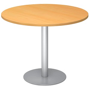 4032062157367 - Konferenztisch VSTF10 6 S  100x100cm (BxT) rund buche   silber 4032062157367 Hammerbacher