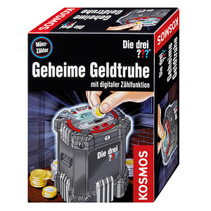 4002051630959 - Spardose KOSMOS Die drei ??? Geheime Geldtruhe Spardosen schwarz Kinder Figuren Skulpturen mit digitaler Zählfunktion 4002051630959 - Spardose KOSMOS Die drei ??? Geheime Geldtruhe Spardosen schwarz Kinder Figuren Skulpturen mit digitaler Zählfunktion