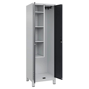 4066681617636 - Putzmittelschrank Classic Plus 080110-00-S10008 anthrazitgrau lichtgrau 600 x 500 x 1950 cm aufgebaut 4066681617636 C+P-Möb