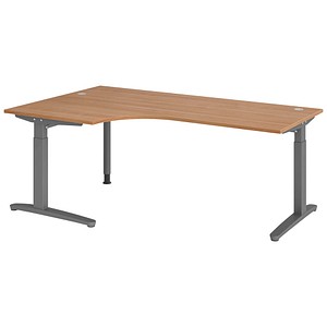 Hammerbacher Schreibtisch VXB, manuell höhenverstellbar, 85cm (H), 200x120cm (BxT), nussbaum / graphit 4032062326282 Hammerbacher 6 Stück