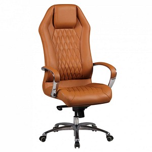 4250950232839 - Chefsessel Monterey Echtleder caramel Drehstuhl mit 3-Punkt-Multiblockwippmechanik