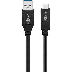 goobay USB 3.1 Gen 2 A/USB C Kabel 0,5 m schwarz