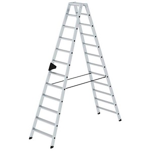 4031405402249 - Munk Aluminium-Stufen-Stehleiter 2x12 Stufen 80 mm geriffelt nivello® Leiterschuhe ergo-pad® Griff 150 kg Tragkraft Spreizsicherung 4031405402249 - Munk Aluminium-Stufen-Stehleiter 2x12 Stufen 80 mm geriffelt nivello® Leiterschuhe ergo-pad® Griff 150 kg Tragkraft Spreizsicherung