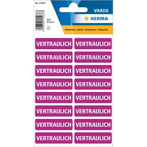 4008705897884 - HERMA Hinweisetiketten 15037 Vertraulich lila 400 x 125 mm 5x 320 Etiketten