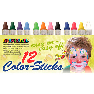 4028362626122 - 12 EULENSPIEGEL? Color-Sticks Kinderschmink-Set farbsortiert 4028362626122 12 Stück