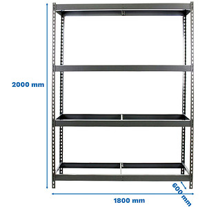 8435104975930 - Schwerlastregal SIMONFORTE 8435104975930 grau 1800 x 600 x 2000 cm 8435104975930 Simonrack