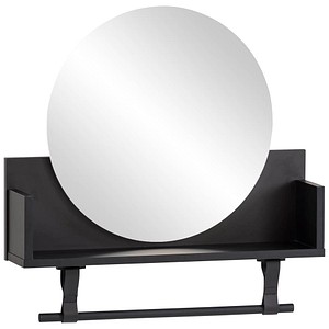 4027181121603 - Wandregal SCHILDMEYER Ella Breite 59 cm schwarz (schwarzmatt) B598cm H590cm T135cm FSC-zertifizierter Holzwerkstoff Regale Kleiderstange aus Kunststoff Schlaufen aus Leder runde Spiegelfläche 4027181121603 - Wandregal SCHILDMEYER Ella Breite 59 cm schwarz (schwarzmatt) B598cm H590cm T135cm FSC-zertifizierter Holzwerkstoff Regale Kleiderstange aus Kunststoff Schlaufen aus Leder runde Spiegelfläche