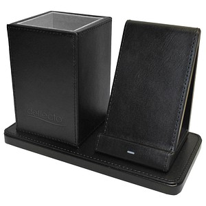 5055425911603 - Schreibtisch-Organizer mit Qi-Ladefunktion schwarz Lederimitat 210 x 105 x 143 cm 5055425911603 Magnetoplan