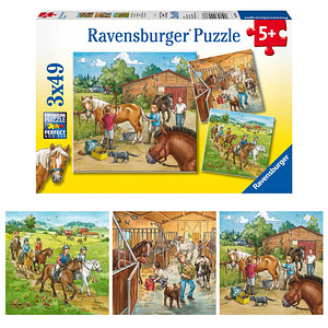 4005556092376 - Kinderpuzzle - 09237 Mein Reiterhof - Puzzle für Kinder ab 5 Jahren mit 3x49 Teilen