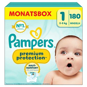 8006540705513 - Pampers® Windeln Monatsbox premium protection™ Größe Gr1 (2-5 kg) für Neugeborene (0-3 Monate) 180 St 8006540705513 - Pampers® Windeln Monatsbox premium protection™ Größe Gr1 (2-5 kg) für Neugeborene (0-3 Monate) 180 St