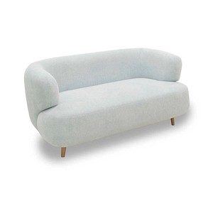 DOMO Collection 2-Sitzer Sofa hellblau eiche natur Stoff 160,0 x 86,0 x 73,0 cm, 1 St.